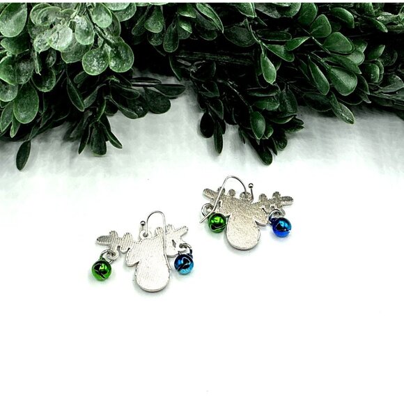 Reindeer Earrings With Multicolor Jingle Bells - Picture 5 of 7